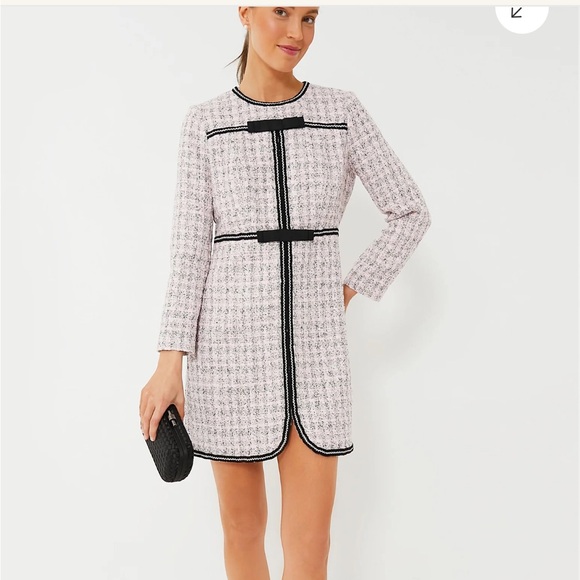 Pomander Place Pink Bow Tweed Brigitta Dress - Picture 5 of 6